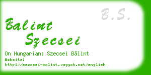 balint szecsei business card